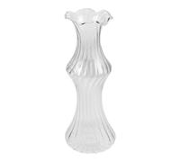 DIYEAH Glass Vase with Vertical Stripe,Modern Ribbed Clear Flower Vase | Glass Bud Floral Container, 8'' , Thickened Stable Base, for Living Room Centerpiece, Home Decoration,Housewarming Present