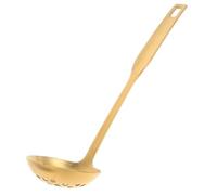 DIYEAH Gold Stainless Steel Skimmer Ladle with Long Handle Multipurpose Kitchen Strainer Spoon for Efficient Soup Straining Serving and Skimming Elegant Cooking Utensil