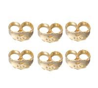 DIYEAH Golden Earring Backs with Dual Hole Design Minimizing Chance Snug the Post 6pcs Alloy Safety Backs for Secure Wear for Earrings