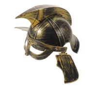 DIYEAH Golden Roman Warrior Helmet for Adults, Plastic Medieval Knight Costume Hat with Authentic Historical Design and Lasting Shine, for Reenactments and Cosplay Events
