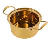 DIYEAH Golden Stainless Steel Hot Pot with Lid Multi-Function Cooking Pot Easy to Clean for Kitchen and Dining Use