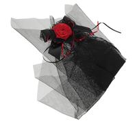 DIYEAH Gothic Halloween Veil Headband with Lifelike Rose Mesh Veil for Spooky Bride Costume Reusable Black Flower Headwear for Day Dead and Themed Party Accessories