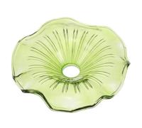 DIYEAH Green Lotus Leaf Shaped Glass Lamp Shade with Soft and Even Illumination, Easy to Clean Modern Light Cover for Bedroom and Family Dinners, Small Hanging Lampshade in Artistic Style