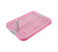 DIYEAH Grid Style Plastic Pet Toilet with Tray 48x36cm Indoor Dog Potty Puppy Training Pad Cat Train Toilet Pink