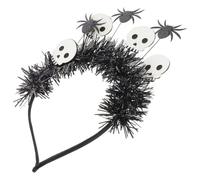 DIYEAH Halloween Spider Headband Skull Hair Band Black Felt Glitter Satin Comfortable Fit for Halloween Spooky Celebration Party Favor