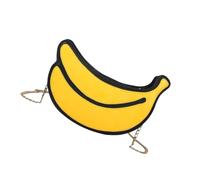 DIYEAH Handbag Two Carrying Methods Fashionable Yellow Fruit Shaped with Moderate Capacity Including Cross Body Bag, Pu and Polyester Material for School Season Decor and Shopping
