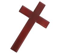 DIYEAH Handheld Praying Crucifix Wood Cross 9.82x5.78x0.59in Wooden Smooth Surface Elegant Design Natural Wood Finish Portable Cross Decoration for Home Worship