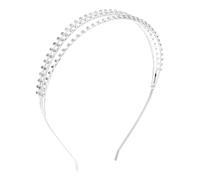 DIYEAH Handmade Silver Rhinestone Headband for Women, 3-layer Diamond Hair Hoop Wedding Accessory, Chic Party Hairband for Bridal and Special Occasions