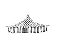 DIYEAH Handwoven Black Triangle Plush Hammock Wall Net, Hanging Stuffed Animal Storage Organizer for Room, Soft Mesh Holder