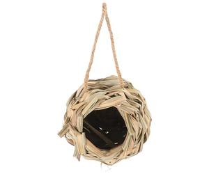 DIYEAH Handwoven Straw Parrot Breeding Nest for Small Animals and Pets, Multi-functional Design Rustic Beige Material, for Providing a Comfortable Habitat in Cold Winter and Hot Summer