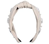 DIYEAH Heart Beaded Headband Imitation Pearls and Decorative Knotted Design for Valentine Day and Women Fashion Hair Accessories