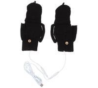 DIYEAH Heated Gloves Winter Thermal Gloves Black Cotton Plush 5v 40-50℃ Half Finger Button Unfold for Biking and Work Men Women