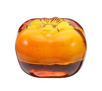 DIYEAH Heavy Glass Persimmon Paperweight for Calligraphy and Sewing Realistic Crystal Fruit Ornament Portable Desk Accessory for Book Lovers Artists and Office Use