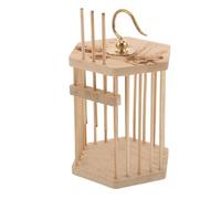 DIYEAH Hexagonal Wooden Insect Breeding Cage with Copper Hook, 7.5Cm Diameter X 9.5Cm Height, Ventilated Bug Terrarium for Cricket, Grasshopper, Praying Mantis Pet Enclosure and