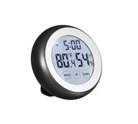 DIYEAH High Precision Indoor Lcd Hygrothermograph with Touch Screen, Temperature and Humidity Measurement, Easy to Operate, Black Plastic Material with Bracket for Home Use