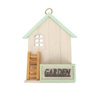 DIYEAH House Shape Wooden Wall Hanging Flower Basket Decor, Space Saving Wall-mounted Planter Safe to Use for Gardening and Floral Arrangement, Green Vertical Wall Flowerpot