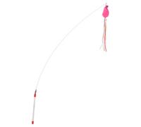 DIYEAH Interactive Cat Teaser Wand Toy Stimulates Hunting Instincts and Withstands Rough Play with Cartoon Mouse Shape and Pink Ribbon for Indoor Kitten and Cat Entertainment