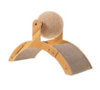DIYEAH Interactive for Cats Sisal Cat Scratching Ball with Wooden Frame and Ferris Wheel Design, Self-entertainment Solution that Promotes Healthy Claws, for Scratching and Climbing