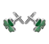 DIYEAH Irish Shamrock Cufflinks for Men Sturdy with Protective Polish and Smooth Edges Easy-clasp Design for French Cuff Shirts Suitable for Weddings Business and St Patrick S Day