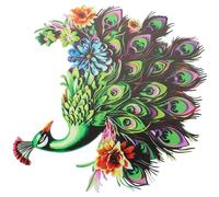 DIYEAH Iron Peacock Hanging Wall Sculpture 3d Bird Wall Art Strong Durability Multi-purpose Green Metal Garden Decor Unique Design Craftsmanship for Outdoor Garden and Office