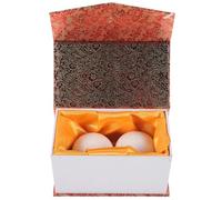 DIYEAH Jade Massage Handballs for Stress Relief and Hand Exercise, 2pcs White Marble Fitness Massage Balls for Seniors, Rolling Therapy Balls for Hand Health and Relaxation