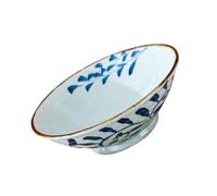 DIYEAH Japanese Style Ceramic Soup Bowl with Hand-Painted Blue Underglaze, Multi-Purpose Food Serving Bowl Suitable for Family and Party Use