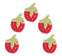 DIYEAH Knitted Strawberry Hat DIY Material for DIY Lovers 5pcs Red | Acrylic Yarn, Craft Use for Bag and Headdress Projects, Light Weight, Easy Storing and Easy to Use