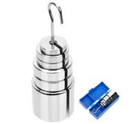 DIYEAH Laboratory Slotted Weights Set Steel Slotted Mass with Hanger for Physics Experiments and Determining Weights of Objects, Necessary Tool with Silver Steel Material,