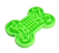 DIYEAH Large Green Bone-Shaped Silicone Slow Feeder Bowl for Dogs, Pet Feeding Bowl Suitable for Puppies and Adult Dogs