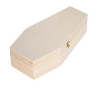 DIYEAH Large Wooden Coffin Candy Box with Flip Lid for Halloween Decor and Gothic Treat Storage, Multi-use Coffin Jewelry and Pet Ashes Keepsake Holder, Spooky Party Favor Display