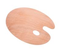DIYEAH Large Wooden Oval-Shaped Painting Palette with Thumb Hole, Ergonomic Design for Oil Acrylic and Watercolor Paint Mixing, 30x40 cm