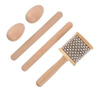 DIYEAH Latin Percussion Instrument Set with Wooden Egg Shakers and Cabasa Rhythm Sticks, Portable Handheld Music Instrument with Distinct Layered Sound, for Small Stages and Music Lessons