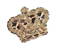 DIYEAH Leopard Crown Embroidery Patch Sewing Appliques for Sweater T-Shirt, Large Sequin Craft Patches for Clothing Decoration, Suitable for DIY Garment Repair and in Arts and Crafts