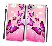 DIYEAH Magnetic Phone Flipping Case with Card Slots Compatible with Iphone Lightweight PU Leather Tpu Stylish Painted Design for Daily Use and Business Travel Scratch Resistant and Easy