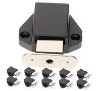 DIYEAH Magnetic Push to Open Latch Locks Metal and Plastic Construction 10pcs Black Lightweight Design with Rebounding Door Latch Feature for Cabinet Doors for Kitchen and Wardrobe