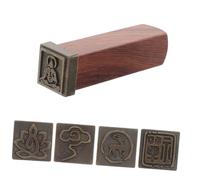 DIYEAH Magnetic Wood Engraving Stamp Portable Chinese Ink Calligraphy Seals Zen Cloud for Pottery Scrapbooking Card Making and Letter Stamps Crafting