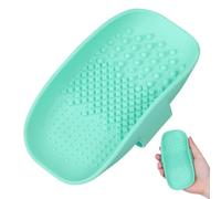 DIYEAH Makeup to Brush Cleaning Washing Pad Silicone Handheld Dish Easy Use Light Green Cosmetic Scrubbing Mat for Women