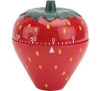DIYEAH Mechanical Countdown Timer Kitchen Timer Strawberry Shaped with Plastic and Metal Material for Cooking and Habit Training, for Frying and Boiled Eggs in Home Baking