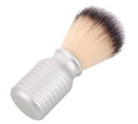 DIYEAH Men's Shaving Brush Shaving Cream Applicator Brush Aluminum Alloy and Nylon Silver Travel for Face and Beard