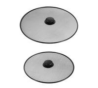 DIYEAH Mesh Splatter Screen for Frying Pan 2pcs Stainless Steel 29cm 25cm Oil Splash Protector with Knob Designed for Air Fryer and Kitchen Frying