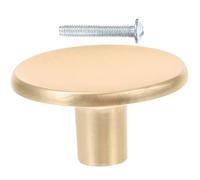 DIYEAH Metal Cabinet Handle Gold Brushed Finish Single-Hole Pull for Wardrobe and Drawer Doors in Residential Interiors