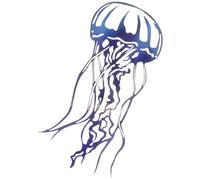 DIYEAH Metal Jellyfish Wall Decor Blue Iron Sculpture Mediterranean Style Artistic Realistic Jellyfish Appearance Wall Hanging for Interior Space and Gardens