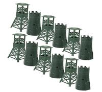 DIYEAH Military Model Accessories Set 10pcs, Simulated Turret and Watchtower, Plastic Military Equipment Models for Boys’ War Scene Play and Diorama Display
