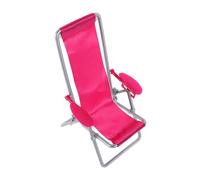 DIYEAH Mini Beach Chair Ornament Lightweight Portable Folding Dollhouse Furniture Realistic Design Fade Resistant Finish for Room Decoration Miniature Beach Accessories