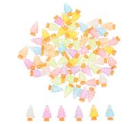 DIYEAH Mini Christmas Tree Figurines Glow in The Dark Luminous Resin Xmas Tree Decorations for Desktop Table Centerpiece Holiday Party Decor