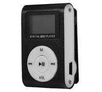 DIYEAH Mini Clip MP3 Player LCD Screen Support 32GB Micro Card Portable Music Player for Running and Sports (Black)