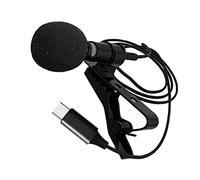 DIYEAH Mini Lavalier Microphone Usb-c Condenser Mic with Clip for Smartphone Recording Podcast Interview Streaming Black