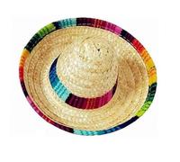 DIYEAH Mini Mexican Straw Hat Hair Hoop for Small Pets Lightweight Comfortable Headdress Funny Party Supplies with Secure Fit Random Color and Pattern Birthday Accessory for Random Color