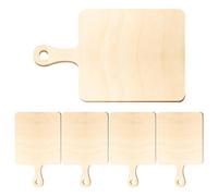 DIYEAH Mini Wooden Cutting Board with Handle Unfinished Craft Board for DIY Painting Pyrography and Food Serving - 5Pcs Set 5.5 X 2.2 X 0.05 Inches Each