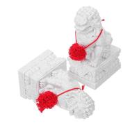 DIYEAH Miniature Chinese Lion Statues Feng Shui Prosperity Guardian Dogs for Spaces Decorative Ornaments for Desks Shelves and Home Enhance Harmony and Luck